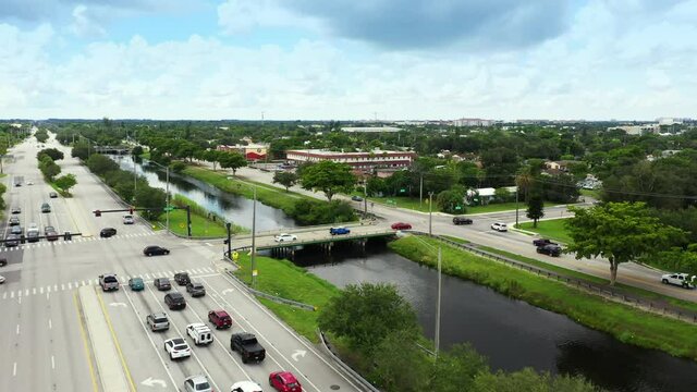 Aerial video Davie FL USA 4k