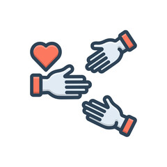 Color illustration icon for liberalization