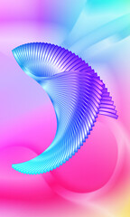 Colorful abstract dolphin shape, gradient fluid abstract poster wallpaper.
