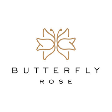 Butterfly Rose Logo Design Template