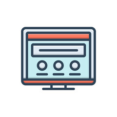 Color illustration icon for web design