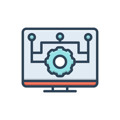Color illustration icon for api