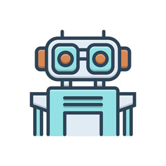 Fototapeta premium Color illustration icon for bot