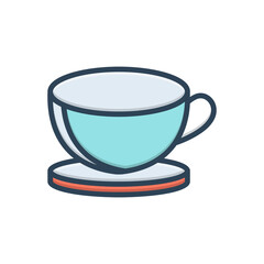 Color illustration icon for cup