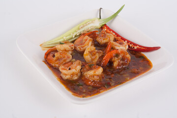 Fried shrimp with tamarind sauce