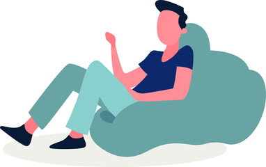 illustration of a person sitting on a chair