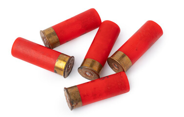 Shotgun shell cartridge isolated on white background