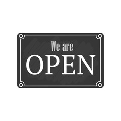 we are open in frame detailed style icon vector design