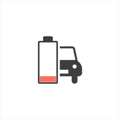 Charging station for an electric car. Eco transport vector illustration. Car battery charger socket with load indicator lights