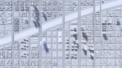 The camera is flying overlooking the city.
It keeps looping forever.