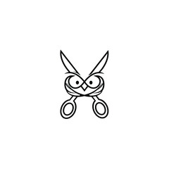 scissor bird logo vector template