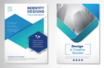 Template vector design for Brochure, AnnualReport, Magazine, Poster, Corporate Presentation, Portfolio, Flyer, infographic, layout modern size A4, Front and back, Easy to use and edit.