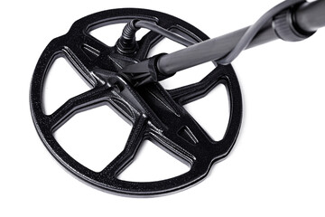 Black metal detector isolated on white background