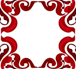 Vector Design of a Red Leaf Ornament Box Frame with Nature Theme