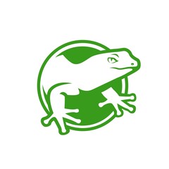 green gecko logo. vector logo. illustration logo