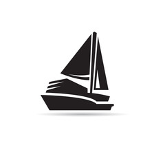 yacht and speed boat icon vector on white background