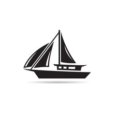 sailing vessel icon vector on white background
