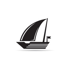 yacht and speed boat icon vector on white background