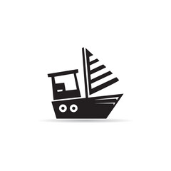 fishing boat icon vector on white background