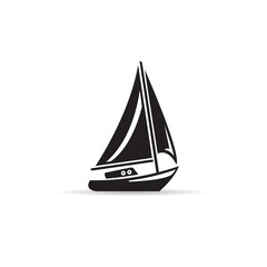 sailboat icon vector on white background