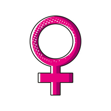 pop art female gender detailed style icon vector design