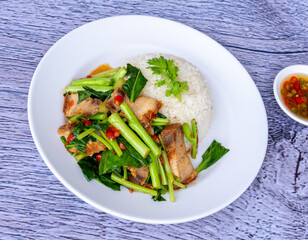 Thai Food Mixes of Noodles and Rice Dishes 