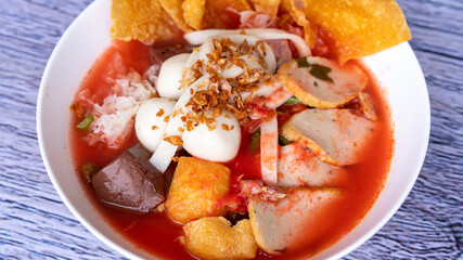 Thai Food Mixes of Noodles and Rice Dishes 