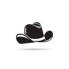 cowboy hat icon silhouette vector