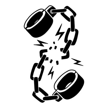 Illustration of Broken shackles in vintage monochrome style. Design element  for logo, emblem, sign, poster, card, banner. Vector illustration Stock  Vector | Adobe Stock