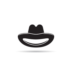 cowboy hat icon silhouette vector