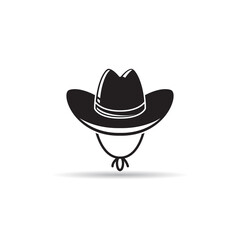 cowboy hat icon silhouette vector
