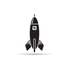 rocket and spaceship icon vector