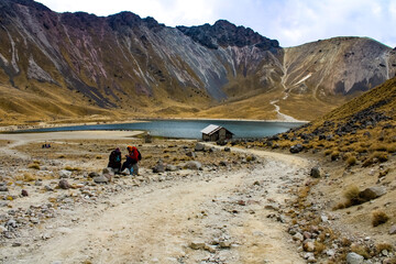 hiking in the mountains