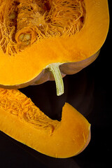 Sliced ripe pumpkin