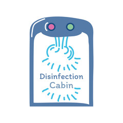 desinfection cabin in smartphone detailed style icon vector design