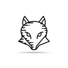fox head or wolf icon line vector illustration