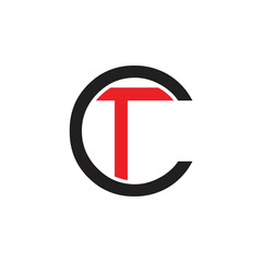 CT letter logo design vector