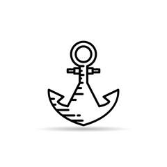 Anchor icon line vector illustration