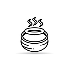 witch cauldron line icon vector illustration