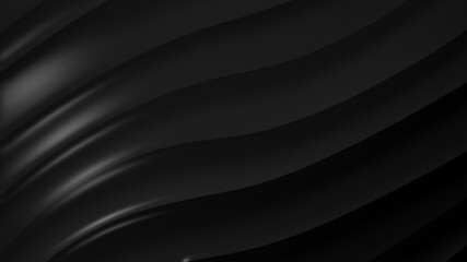 Black gray gradient geometric abstract background. Elegant curved lines and shape with color graphic design. 3d Rendering...