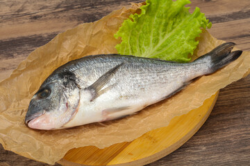 Raw Dorada fish  for cooking