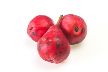 Ripe sweet red pear heap