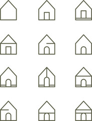 concept line set of house icons
