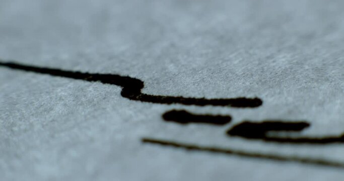 Writing on paper with fountain pen macro