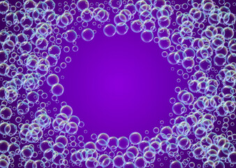 Swimming pool background with soap bubbles and foam.