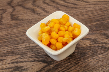 Sweet corn seeds in the bowl