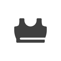 Fitness bra vector icon. filled flat sign for mobile concept and web design. Sports bra glyph icon. Symbol, logo illustration. Vector graphics