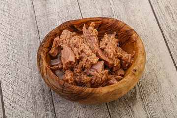 Canned tuna fillet for salad
