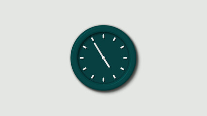 New cyan dark 3d wall clock on white background,wall clock