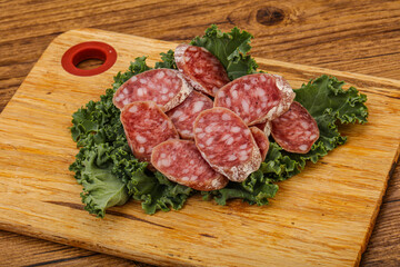 Iberian pork Fuet sausage slices